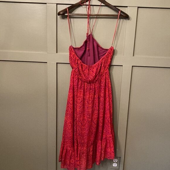 𝅺FREE People Chiffon Safari Sun Short Casual Dress in Mango Combo Size Small - Picture 12 of 15